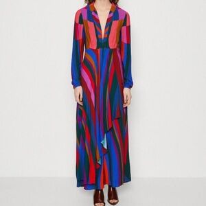 Farm Rio Magic Stripes Maxi Dress Multicolor
